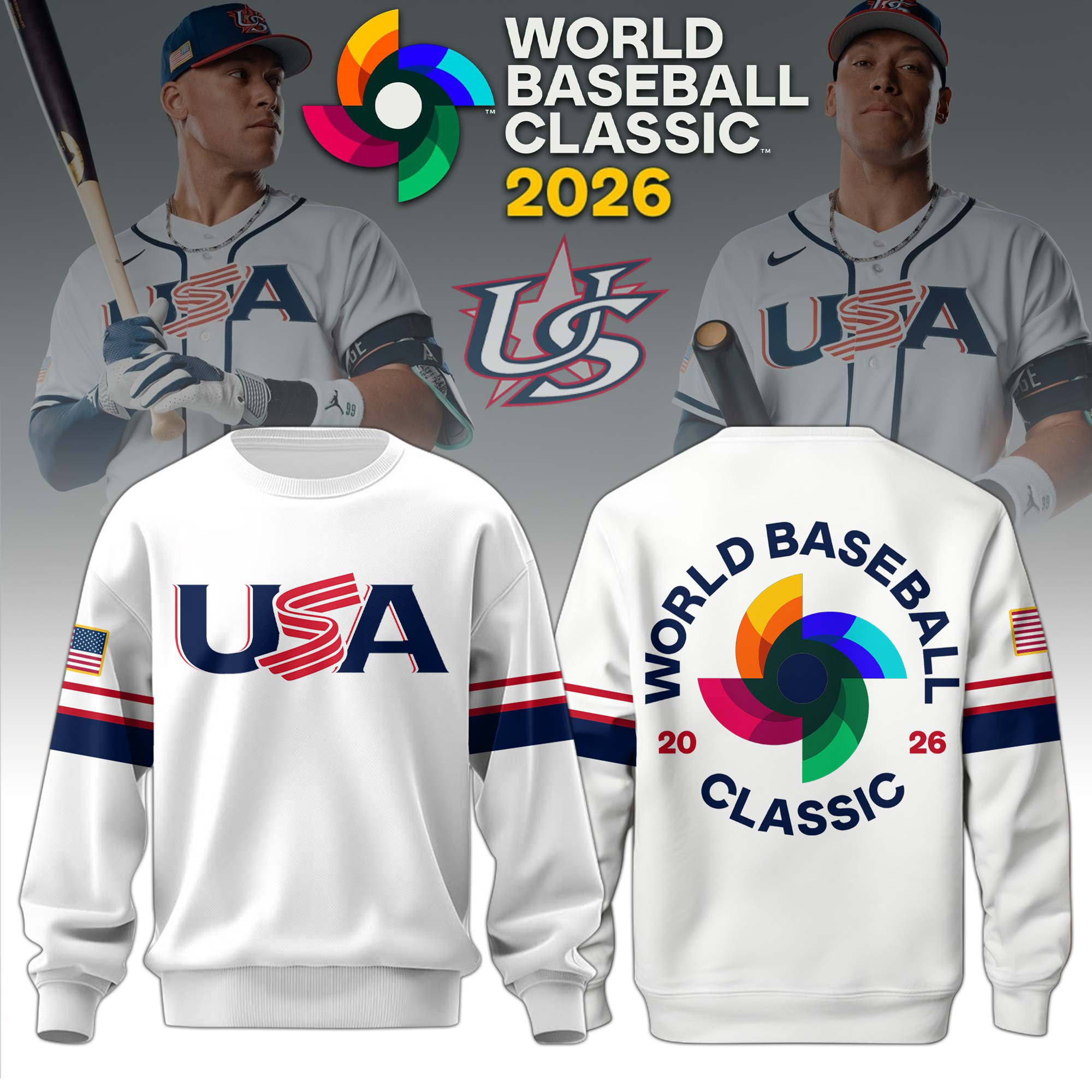 USA 2026 World Baseball Classic Sweatshirt Game Day Clothing USA Baseball Fan Gift
