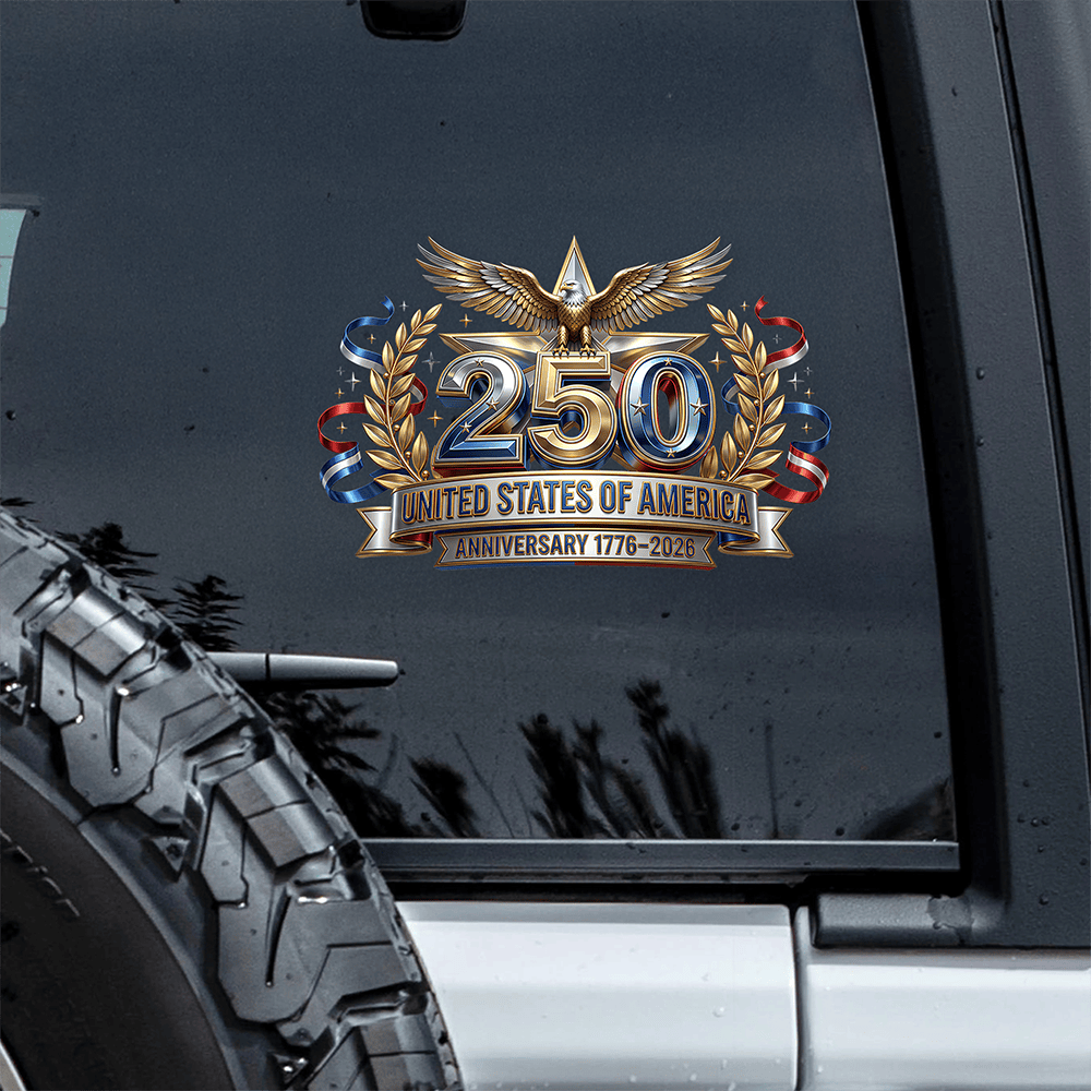 USA 250 Anniversary Eagle 1776 2026 Patriotic Car Window Stickers Fourth Of July Gifts
