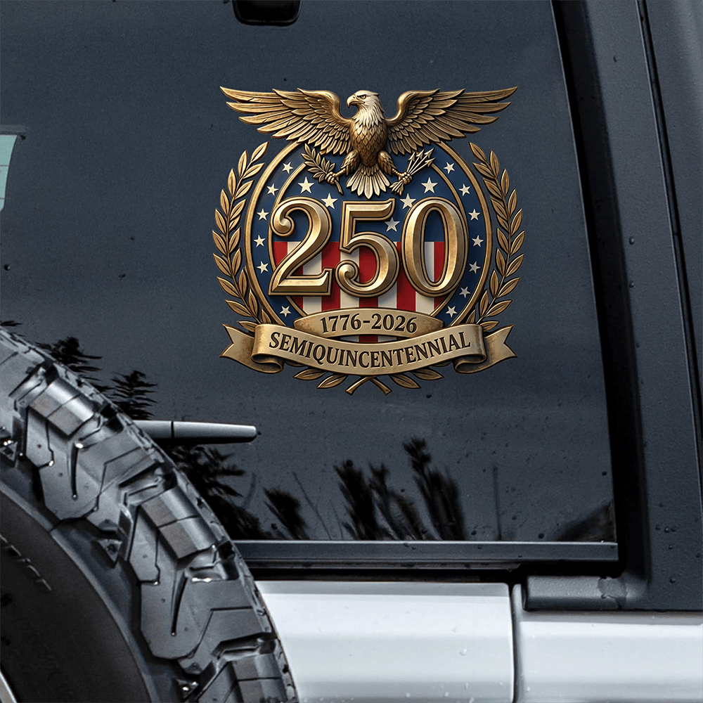 USA 250 Semiquincentennial 1776 2026 Car Window Decal July 4Th Sticker