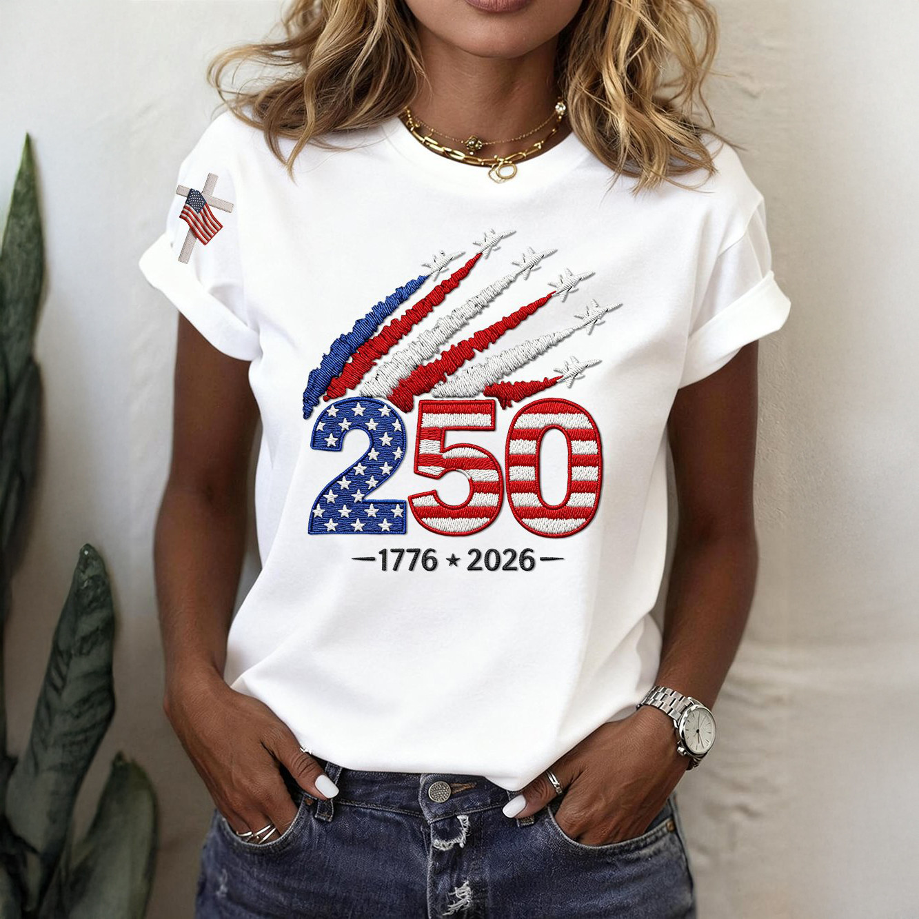 USA 250 Years 1776 2026 American Flag T-Shirt Independence Day 2026 Shirt Patriotic Present