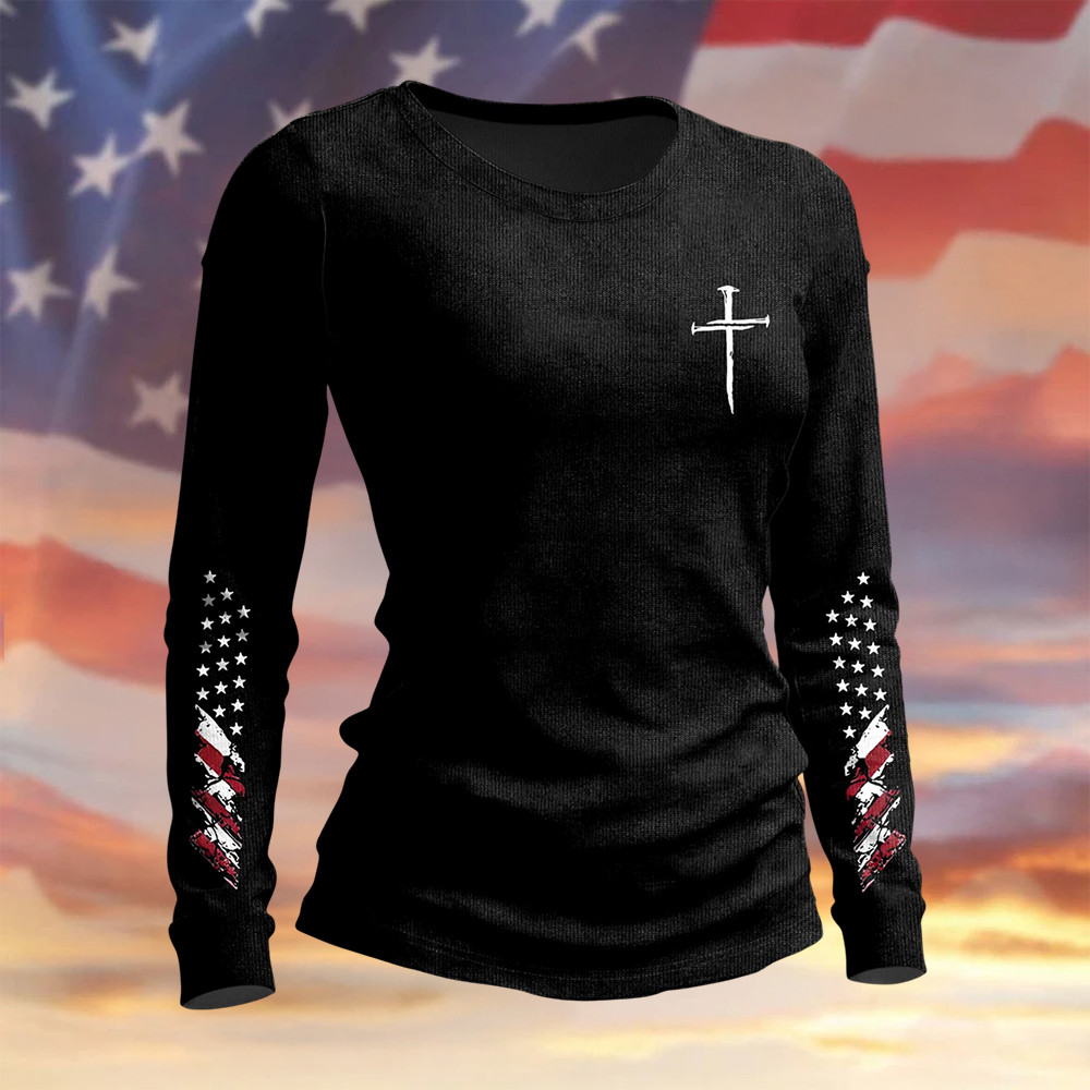 USA 250 Years 1776 2026 Faith Long Sleeve Shirt 4Th Of July Outfits Gift For Wife