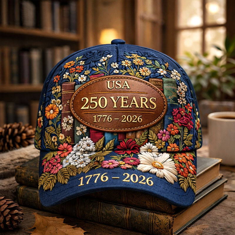 USA 250 Years 1776 2026 Floral Hat America's 250 Birthday Baseball Cap Patriotic Gift