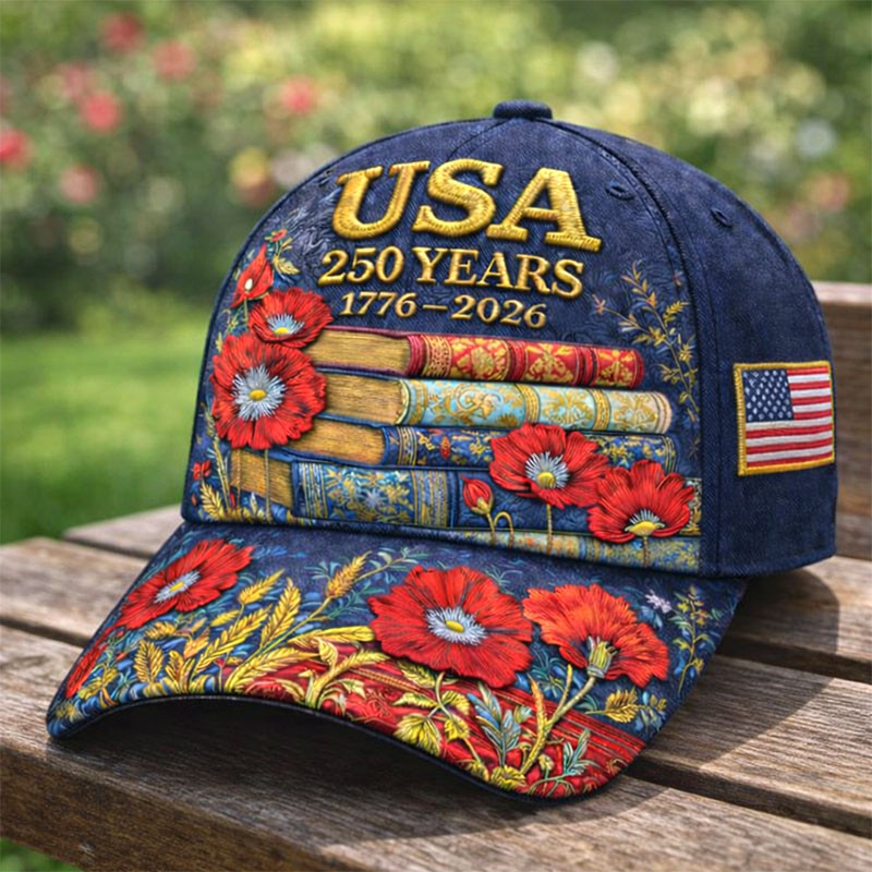 USA 250 Years 1776 2026 Floral Hat Semiquincentennial Baseball Cap Best Gift For Patriots