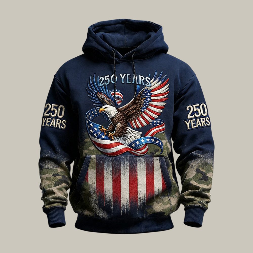 USA 250 Years 1776 2026 Hoodie American Eagle Apparel 4th Of July Outfit Ideas