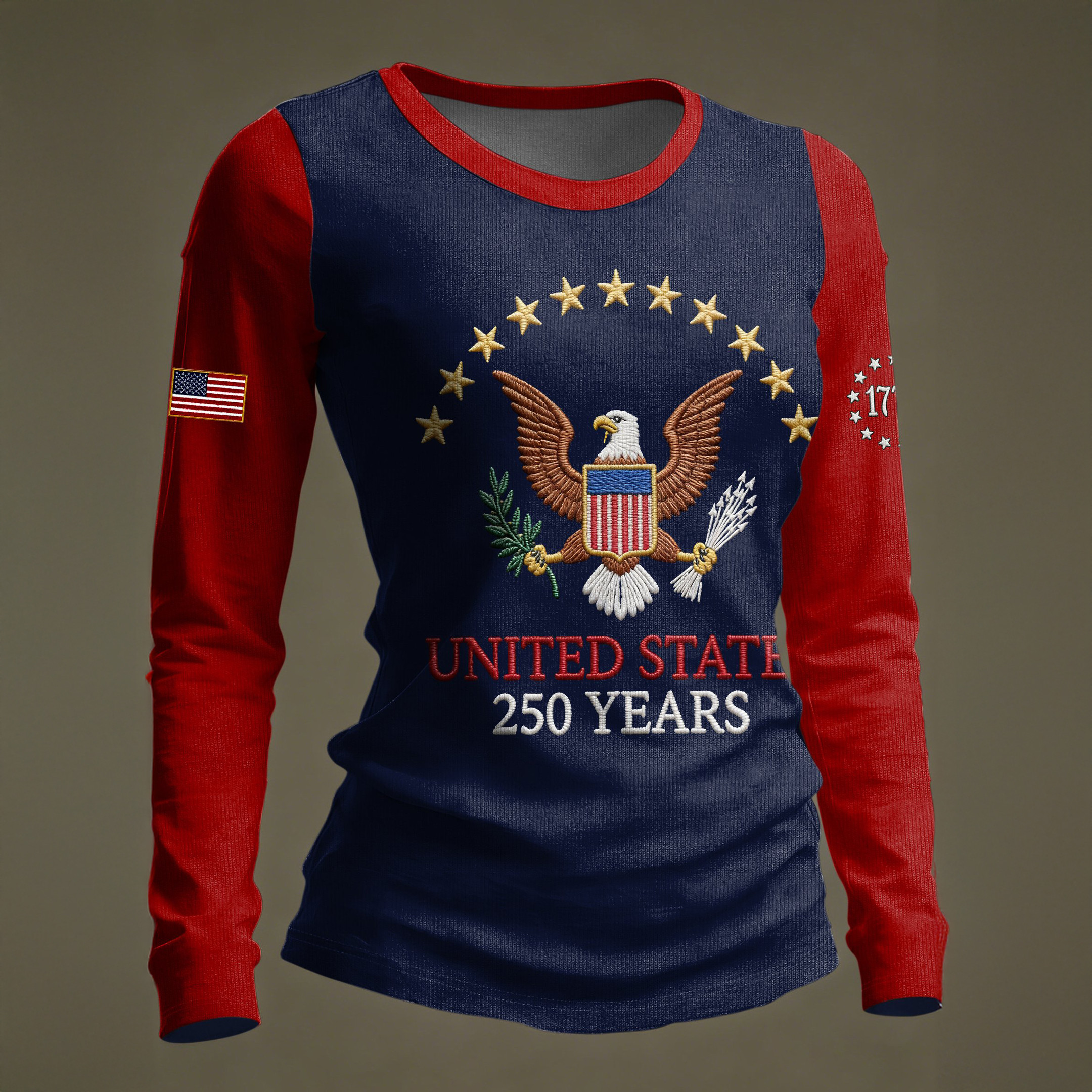 USA 250 Years 1776 2026 Long Sleeve Shirt America's Birthday Apparel Present For Wife