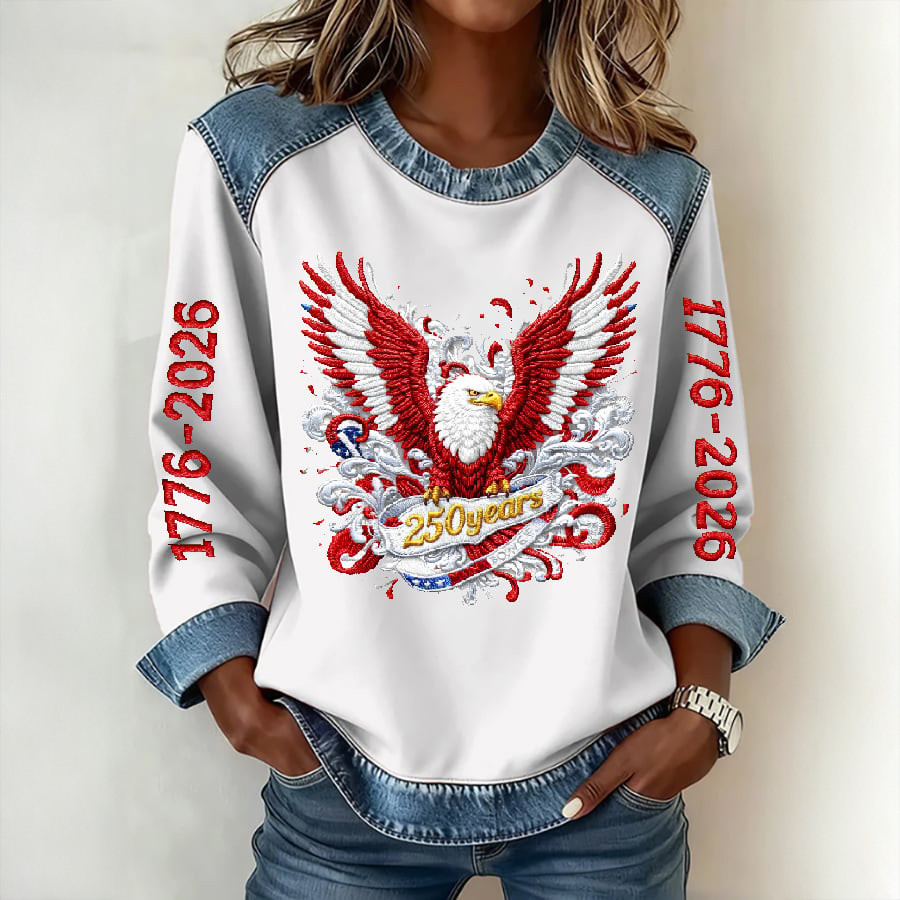 USA 250 Years 1776 2026 Patriotic Eagle Sweatshirt Independence Day Clothing Line