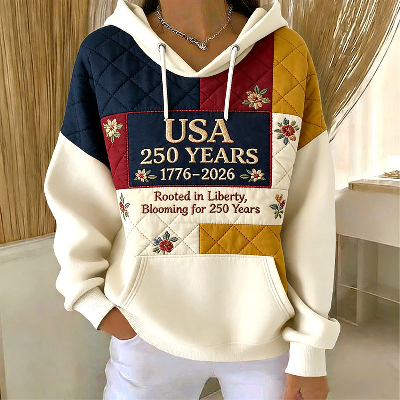 USA 250 Years 1776 2026 Rooted In Liberty Hoodie Fourth Of July Clothing 4th Of July Gift