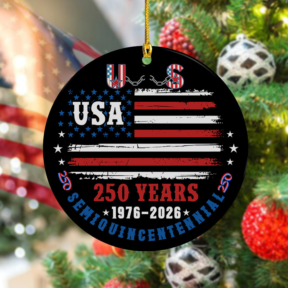 USA 250 Years 1776 2026 Semiquincentennial Ornament Patriotic Ornament Decorations Gifts