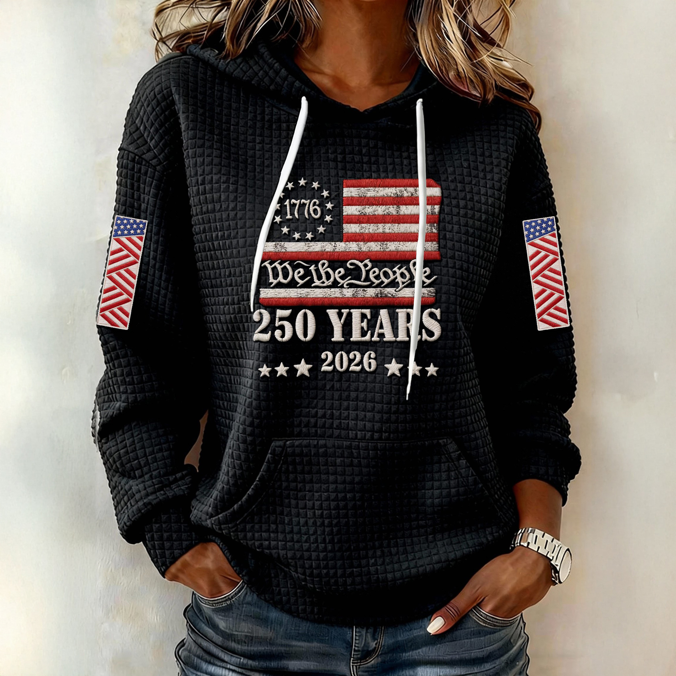 USA 250 Years 1776 2026 We The Peoplw Hoodie Fourth Of July Hooded Sweatshirt