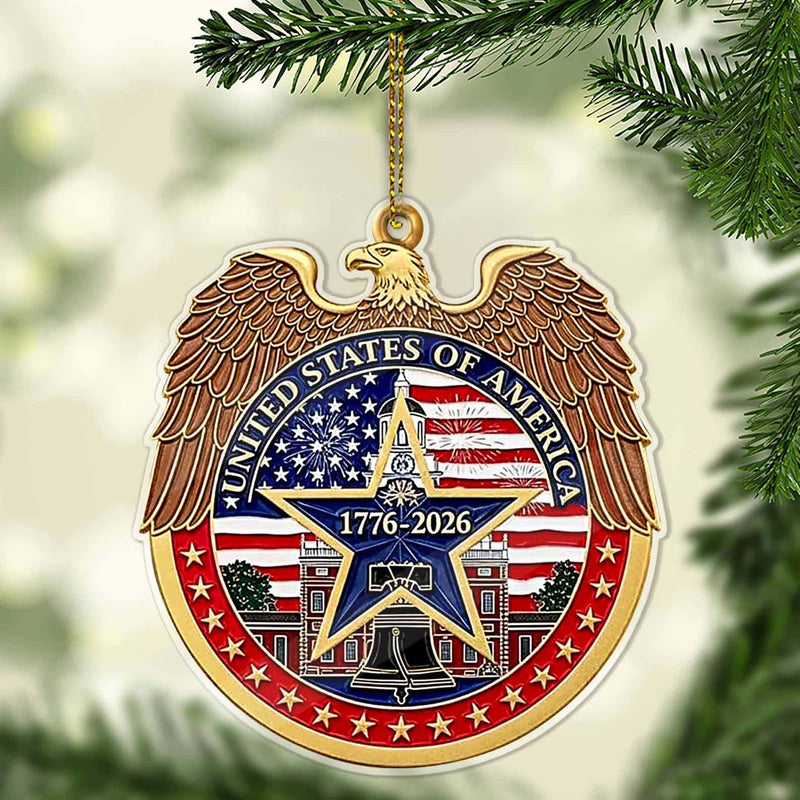 USA 250 Years Acrylic Ornament 250th Anniversary Christmas Tree Decoration
