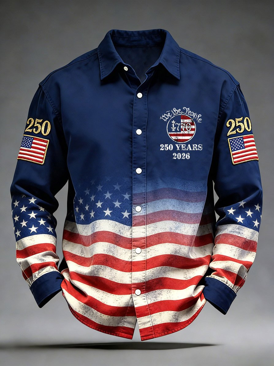 USA 250 Years Anniversary Button Up Long Sleeve Shirt We The People 1776 2026 Merch Him Gifts USA 250 Years Anniversary Button Up Long Sleeve Shirt We The People 1776 2026 Merch Him Gifts