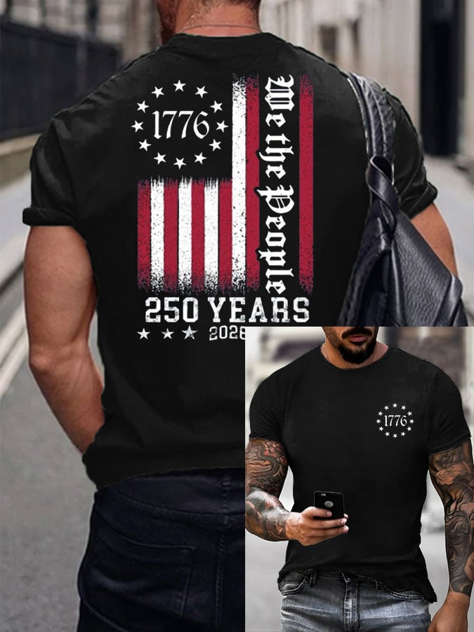 USA 250 Years Anniversary Shirt We The People 1776 2026 Merch Men Fourth Of July Clothing