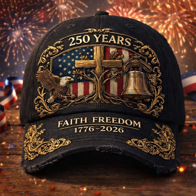 USA 250 Years Faith Freedom Patriotic Eagle Liberty Bell Hat America's Birthday 1776 2026 Merch