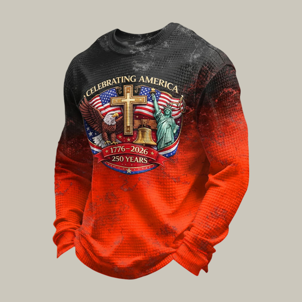 USA 250 Years Faith Long Sleeve Shirt Patriotic Eagle Statue Of Liberty Apparel 4Th Of July Gift