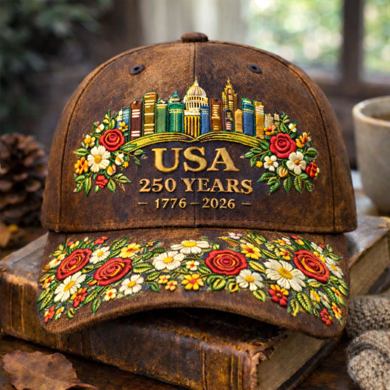 USA 250 Years Floral Hat 250th Anniversary Of America Baseball Cap Patriotic Present