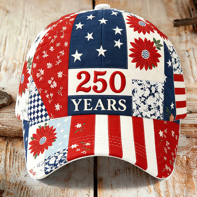 USA 250 Years National Flag Floral Hat Independence Day Baseball Cap July 4 Gifts
