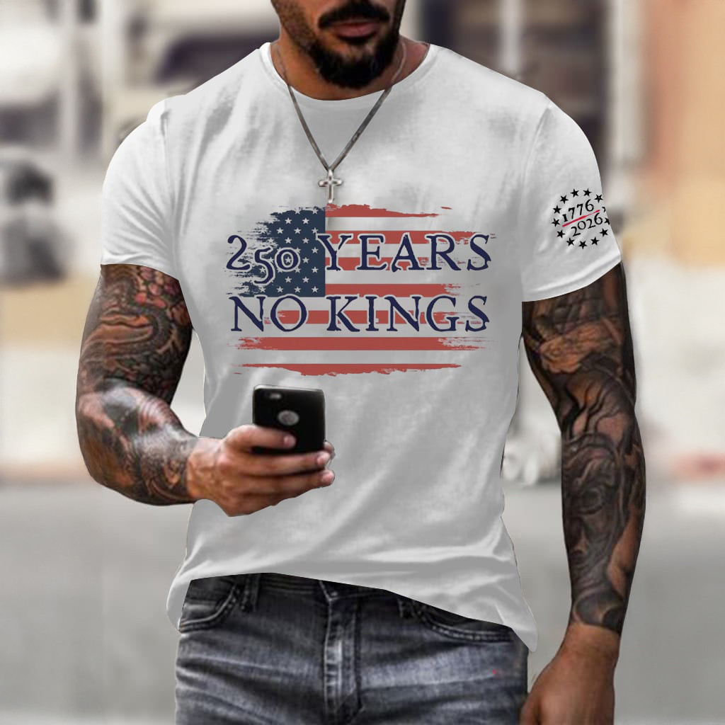 USA 250 Years No Kings T-Shirt American Flag Anti ICE Shirt Protest Clothing