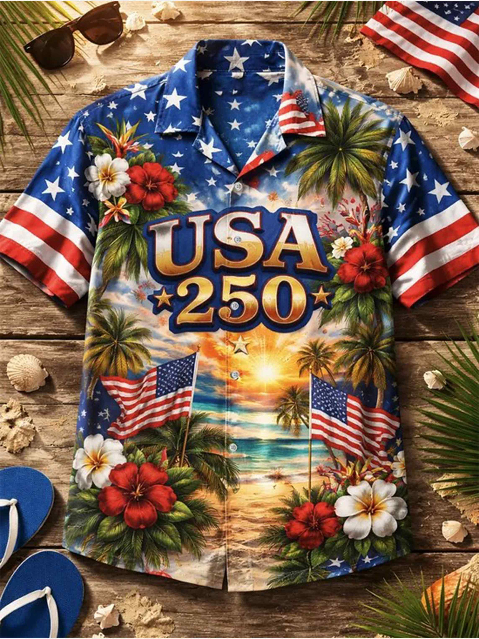 USA 250 Years Of America Hawaiian Shirt Independence Day Clothing Gift For Him