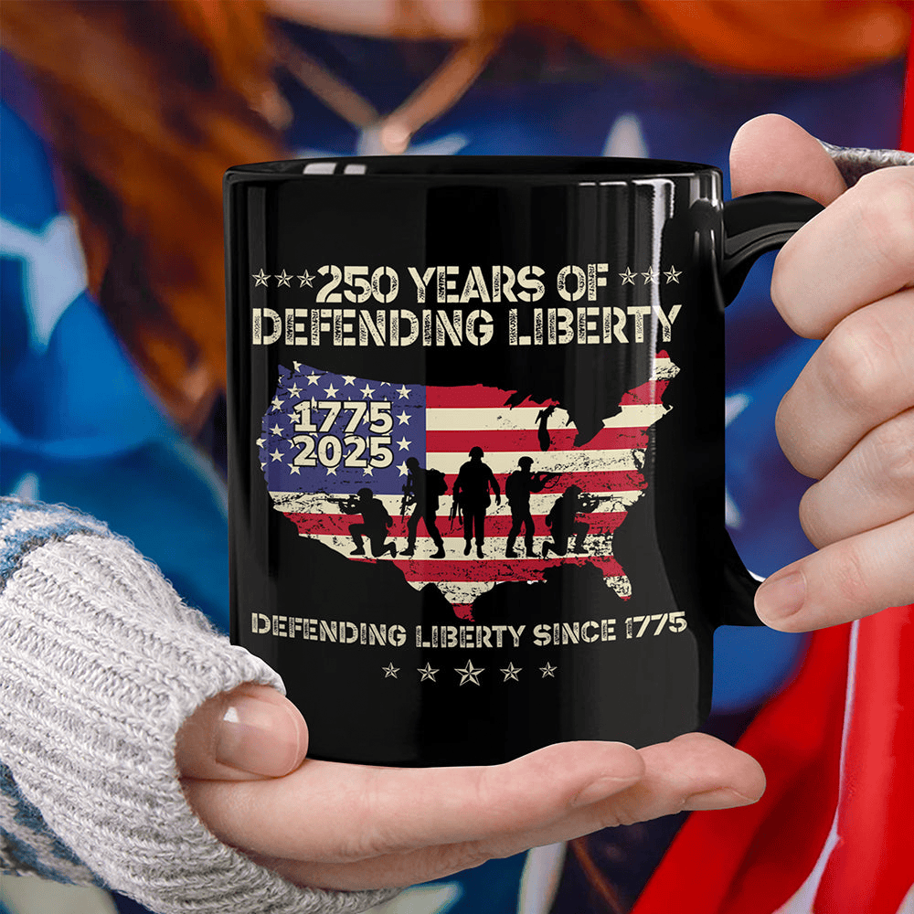 USA 250 Years Of Defending Liberty Since 1775 Mug Patriotic Mug Gift For Veterans