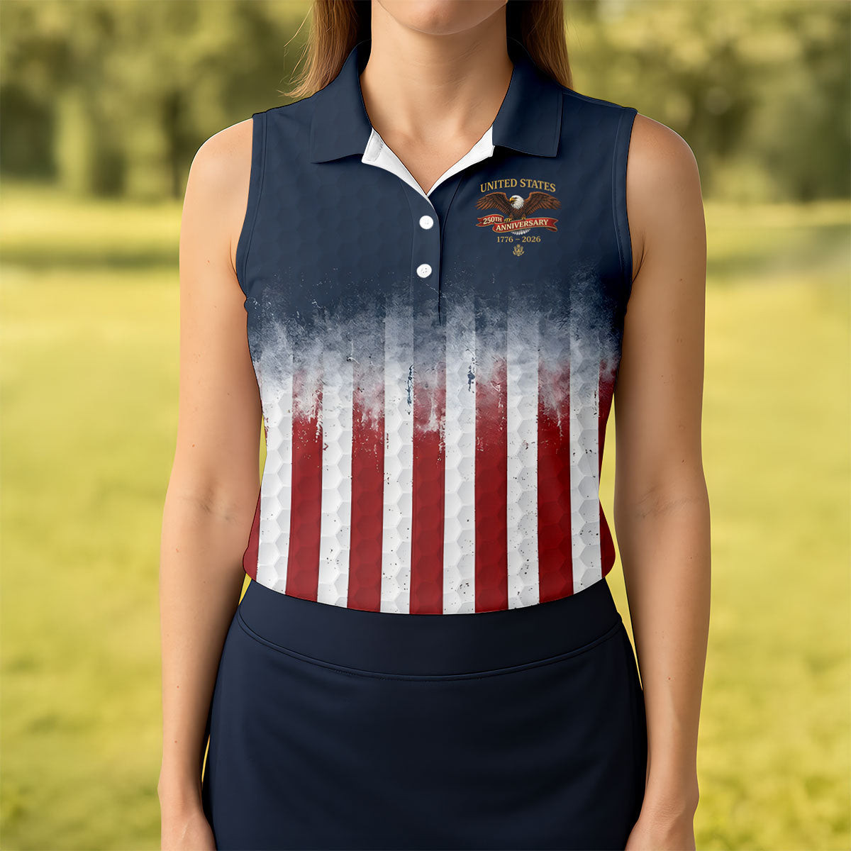 USA 250 Years Of Defending Liberty Sleeveless Polo Shirt Women's Clothing Good Gifts For Mom