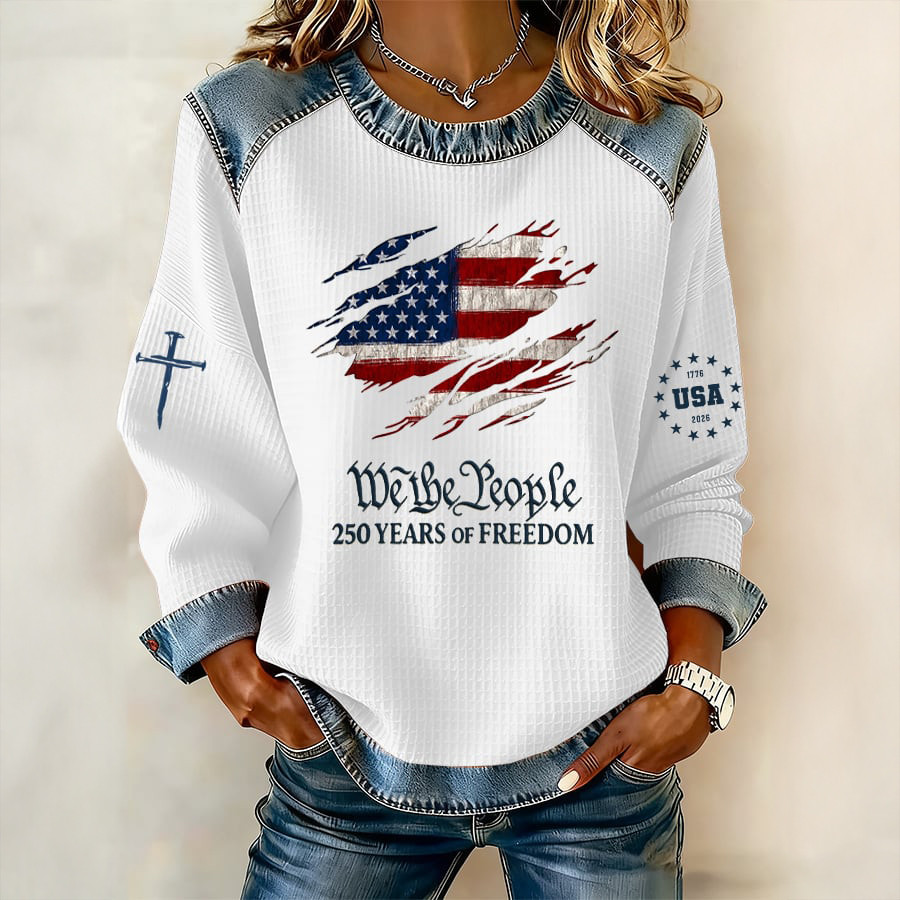 USA 250 Years Of Freedom 1776 2026 Faith Sweatshirt America's Birthday Apparel