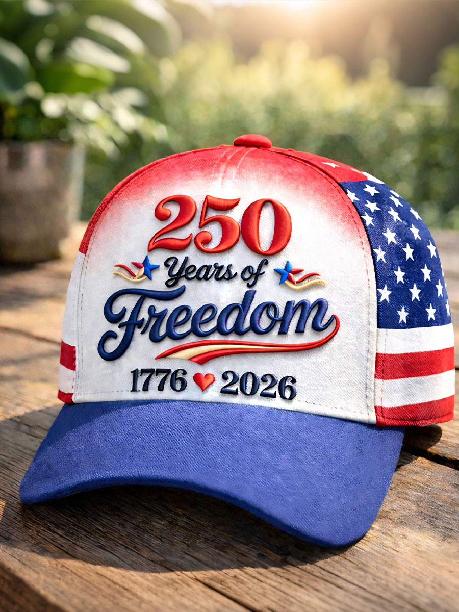 USA 250 Years Of Freedom 1776 2026 Hat America's 250 Birthday Baseball Cap Patriotic Gift