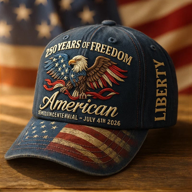 USA 250 Years Of Freedom 1776 2026 Hat Patriotic Eagle Baseball Cap Semiquincentennial Gift