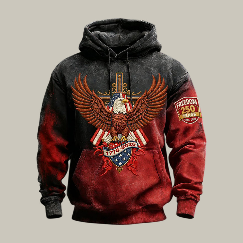 USA 250 Years Of Freedom 1776 2026 Hoodie American Eagle Apparel 4th Of July Attire