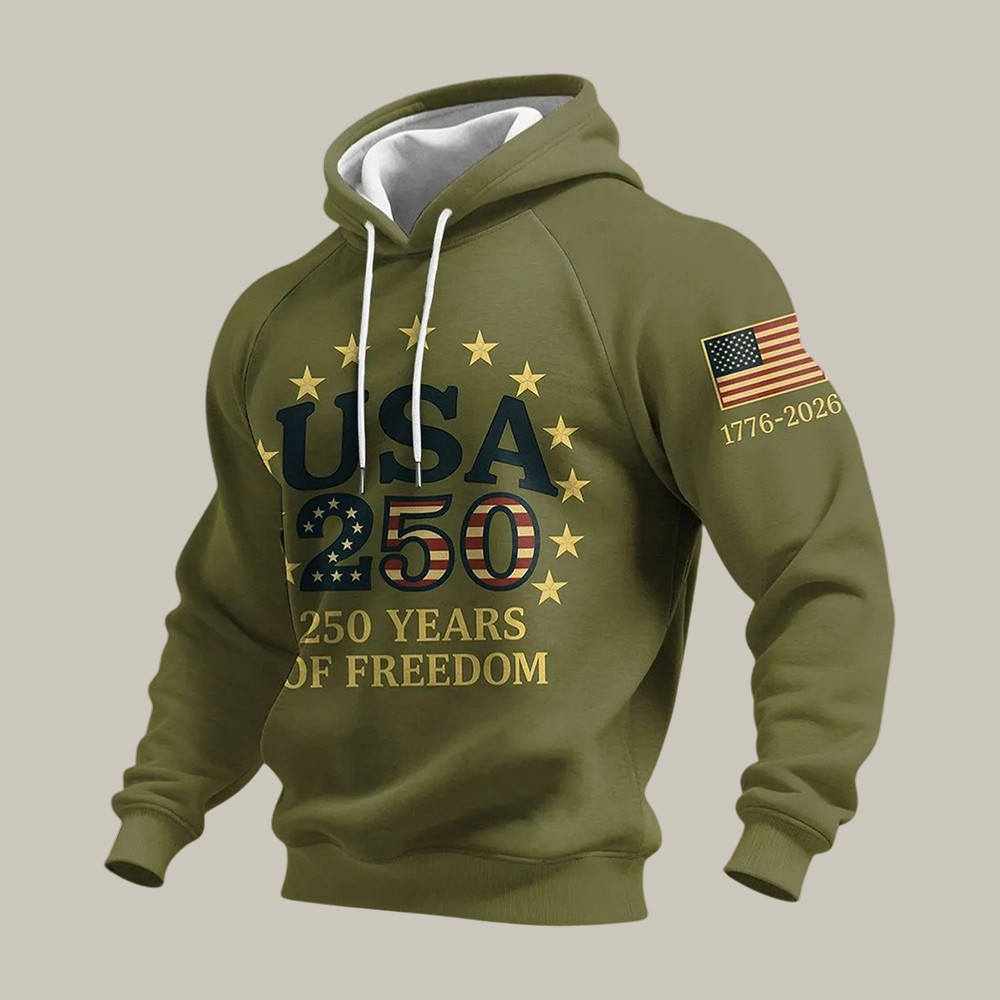 USA 250 Years Of Freedom 1776 2026 Hoodie America's Birthday Apparel July 4 Gift