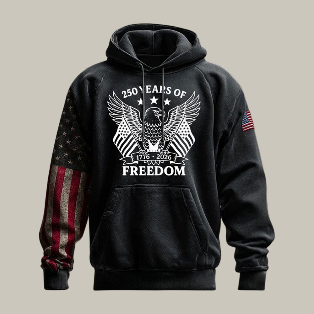 USA 250 Years Of Freedom 1776 2026 Hoodie July 4 Apparel Gift For Husband