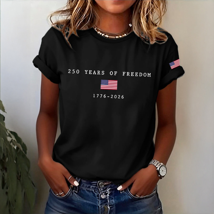 USA 250 Years Of Freedom 1776 2026 T-Shirt Best 4th Of July Clothes Gift For Her
