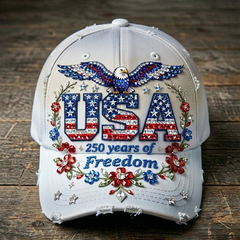 USA 250 Years Of Freedom Baseball Cap Independence Day Hat Gift For Men