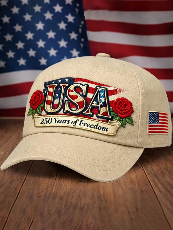 USA 250 Years Of Freedom Baseball Cap Rose Patriotic Commemorative Hat Gift Ideas