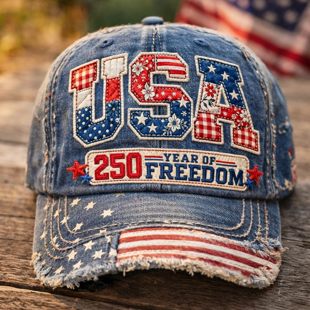 USA 250 Years Of Freedom Baseball Cap United States Of America Hat Gifts For A Patriotic Person