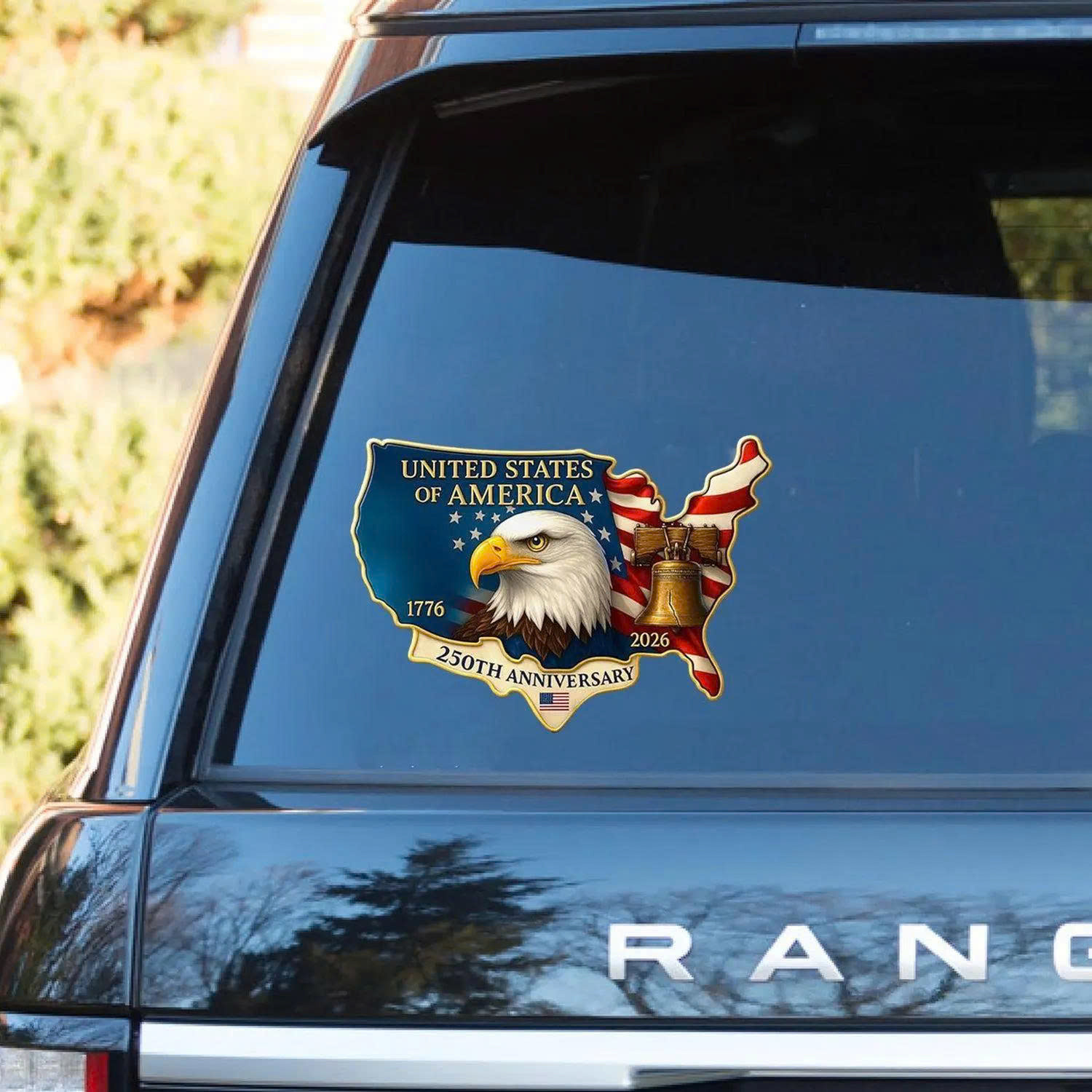 USA 250 Years Of Freedom Eagle Liberty Bell Car Decal Sticker 1776 2026 Patriotic Window Gift