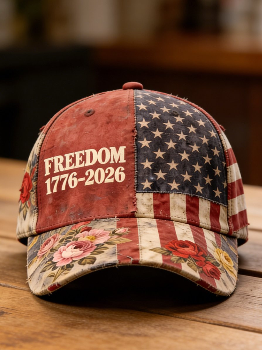 USA 250 Years Of Freedom Floral Hat Commemorative Baseball Cap Patriotic Gift Ideas