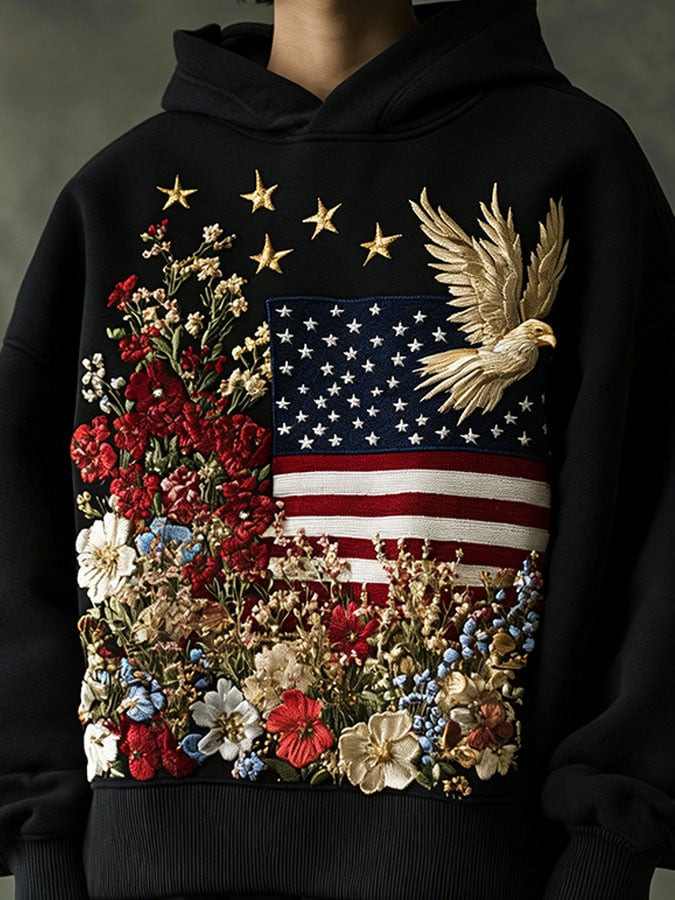USA 250 Years Of Freedom Floral Hoodie 1776 2026 Hooded Sweatshirt Fourth Of July Gifts