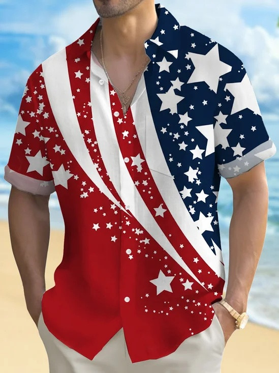 USA 250 Years Of Freedom Hawaiian Button Shirt Independence Day Clothing Gifts For 4Th Of July