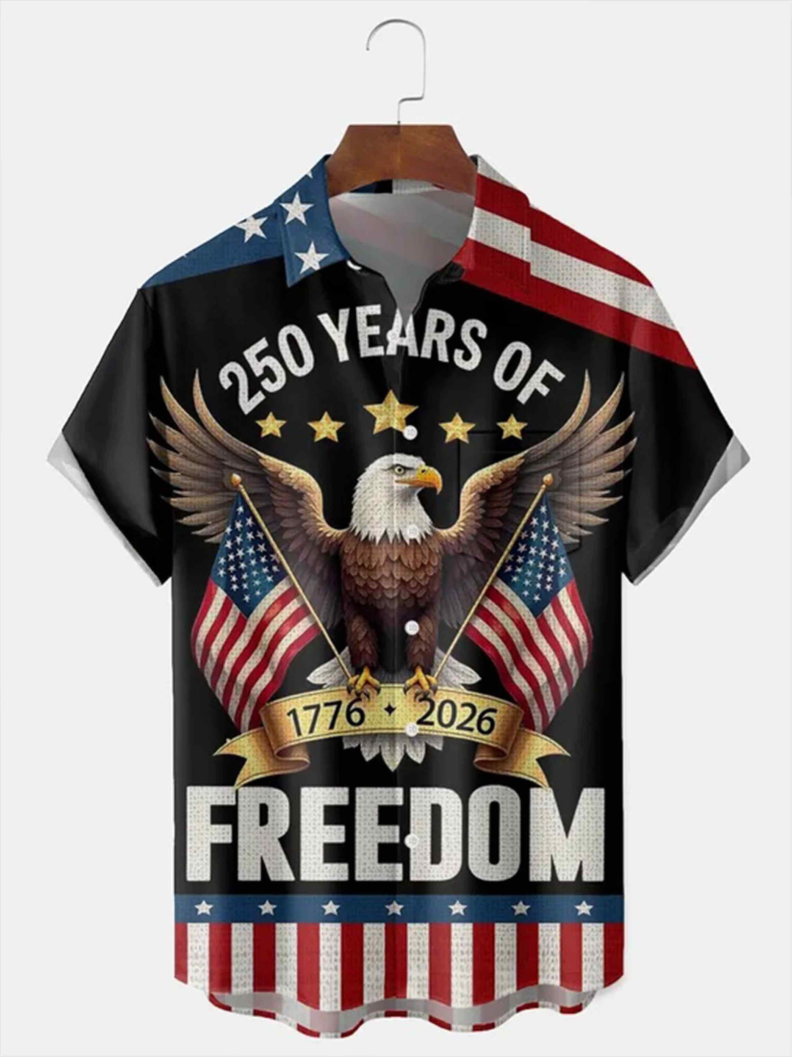USA 250 Years Of Freedom Hawaiian Shirt Semiquincentennial 1776 2026 Clothing Gift For Men
