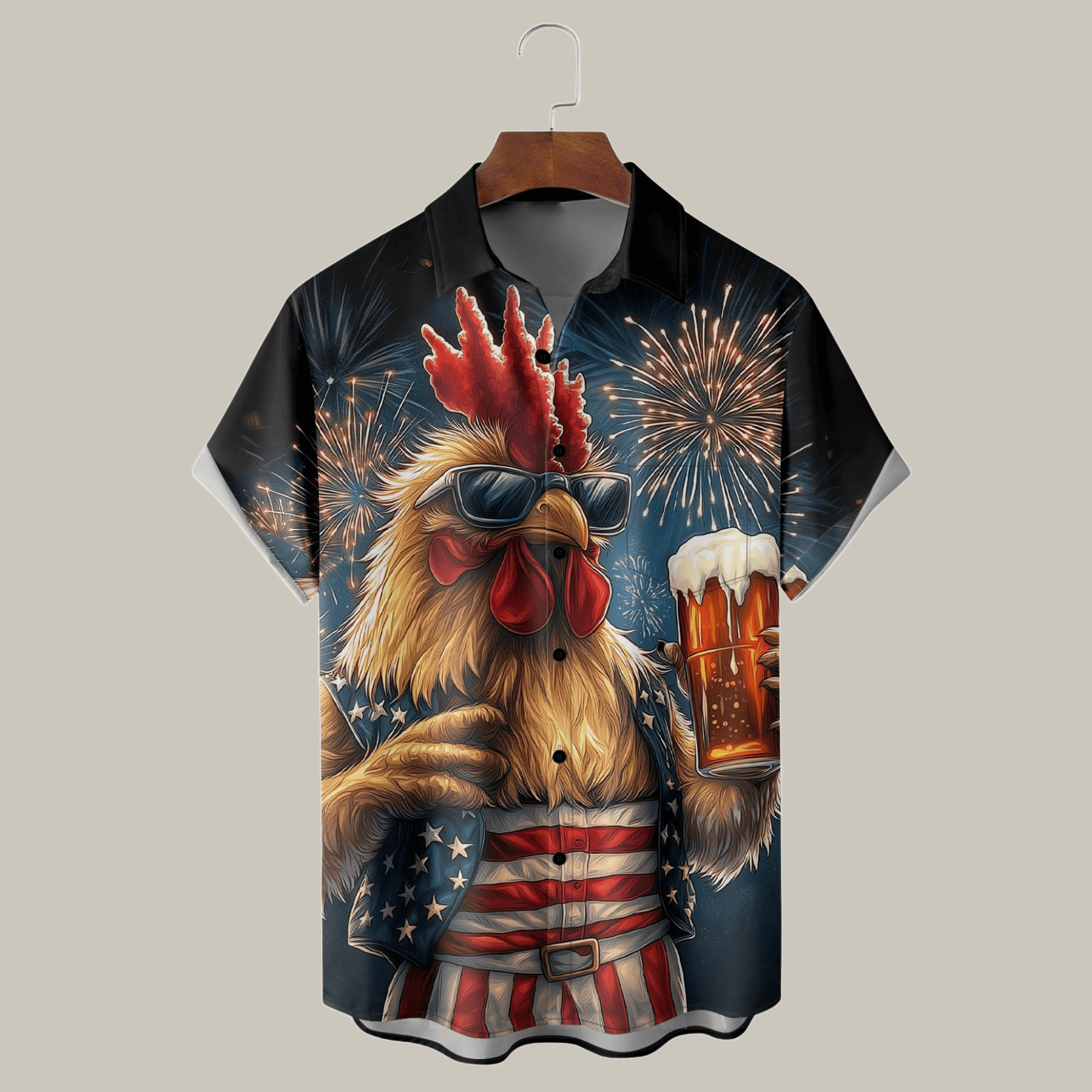 USA 250 Years Of Freedom Hawaiian Shirt USA Rooster Beer Patriotic Apparel Gifts For My Brother