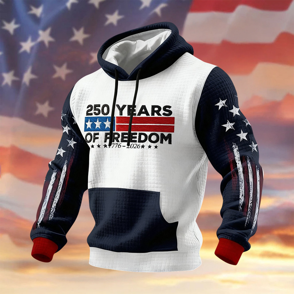 USA 250 Years Of Freedom Hoodie American 250 Years Birthday Hooded Sweatshirt