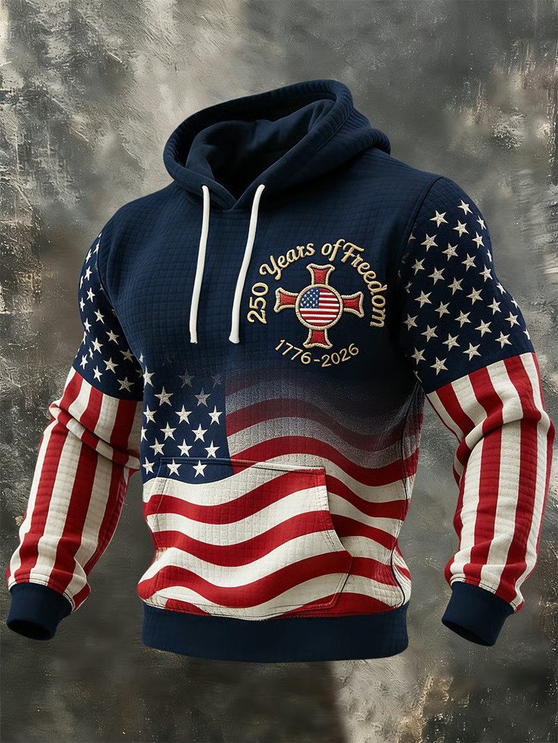 USA 250 Years Of Freedom Hoodie USA Flag Apparel Independence Day Gift For Brother