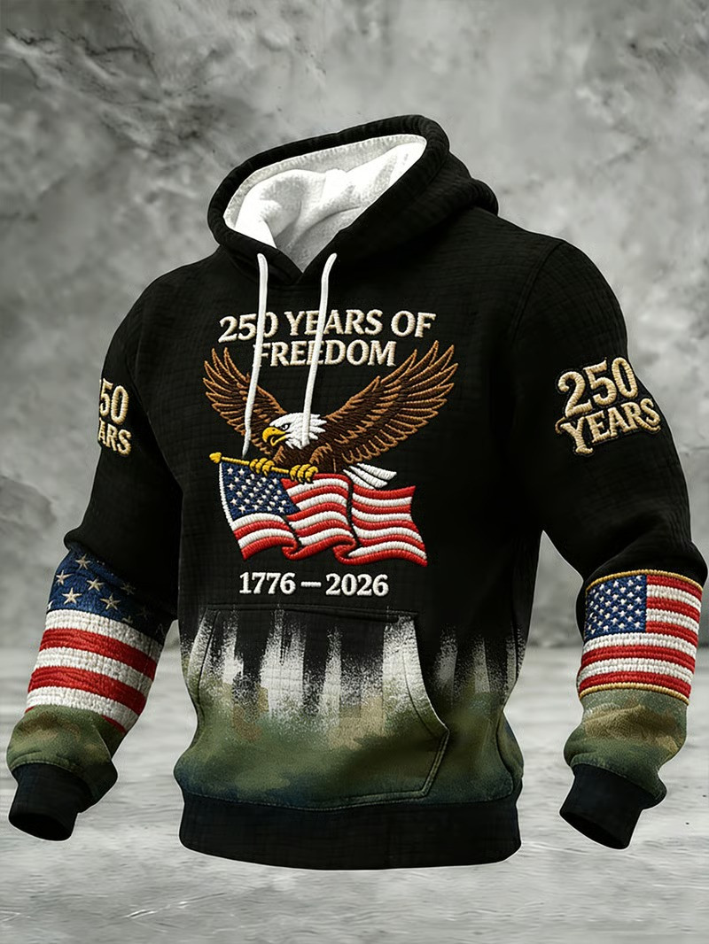USA 250 Years Of Freedom Hoodie USA Flag Hooded Sweatshirt Fourth Of July Outfits
