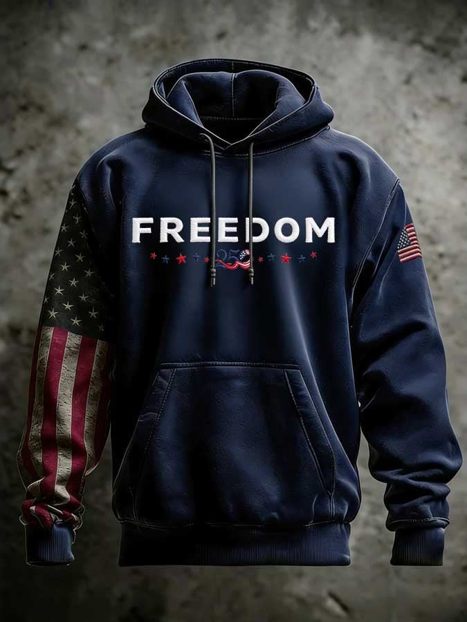 USA 250 Years Of Freedom Hoodie USA Flag Patriotic Hooded Sweatshirt Gifts For 4Th Of July