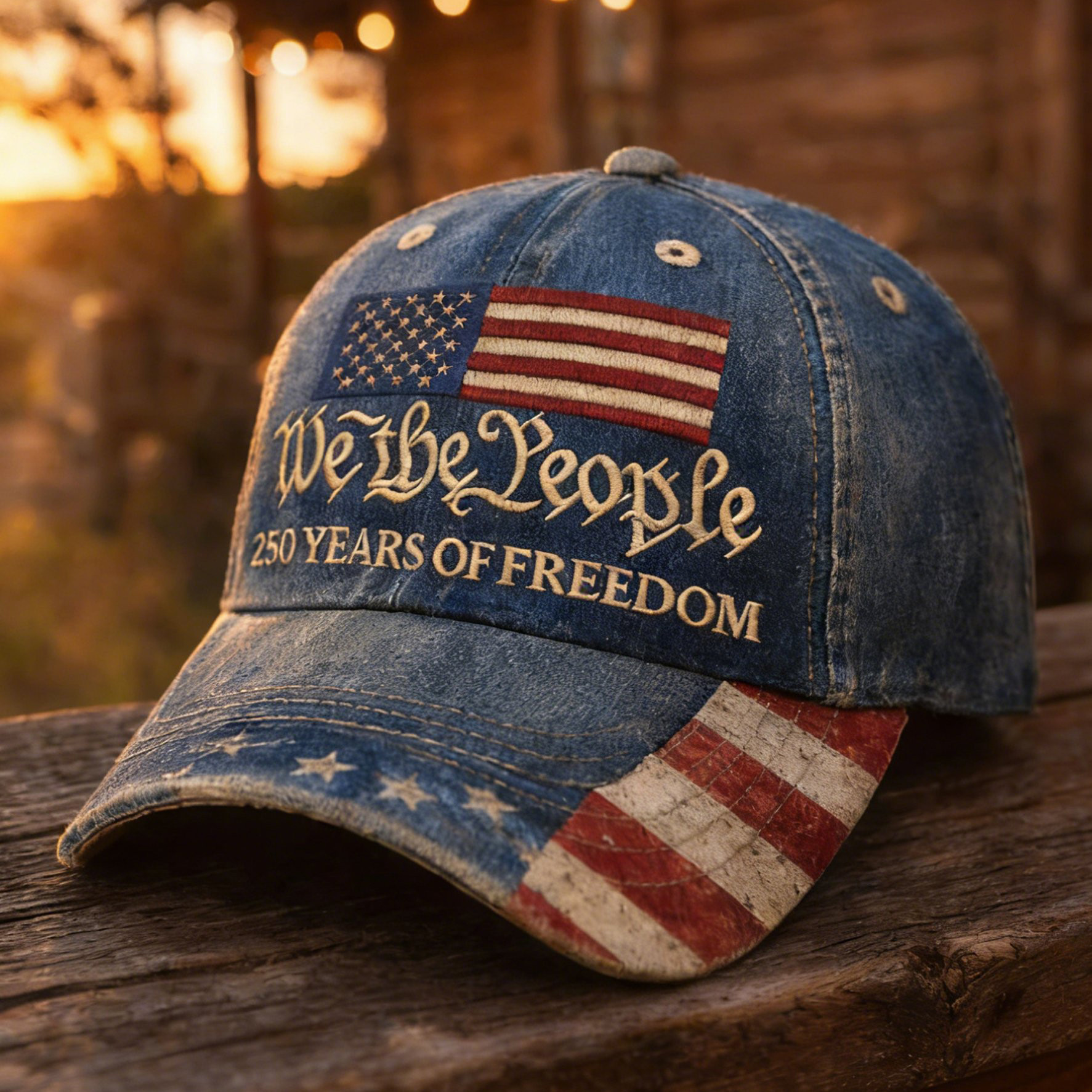 USA 250 Years Of Freedom Patriotic Hat We The People Baseball Cap July 4 Gifts