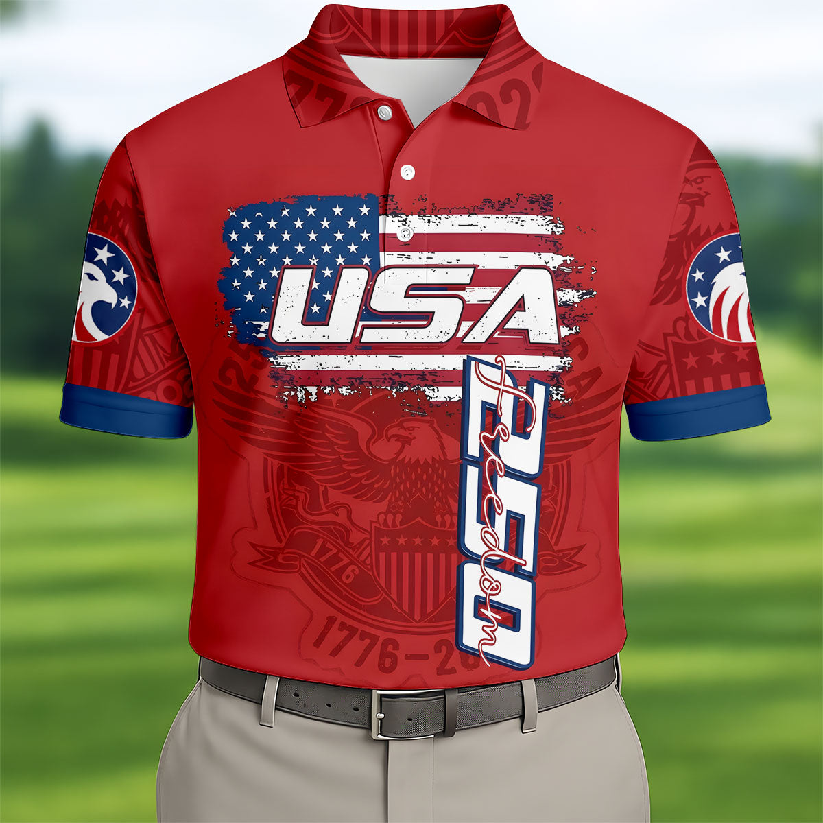 USA 250 Years Of Freedom Polo Shirt US Flag Merchandise Great Gift For Brother