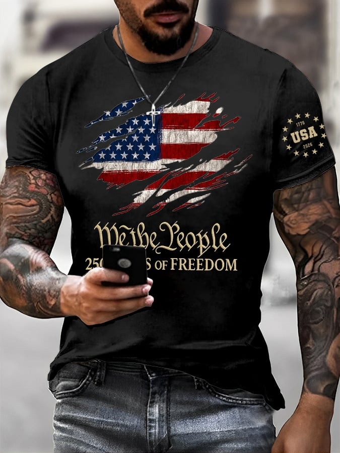 USA 250 Years Of Freedom Shirt We The People T-Shirt 1776 2026 Merch Patriotic Gifts For Him