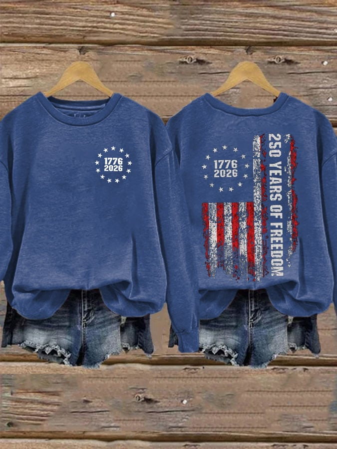USA 250 Years Of Freedom Sweatshirt American Flag 1776 2026 Merch Patriotic Gifts For Her USA 250 Years Of Freedom Sweatshirt American Flag 1776 2026 Merch Patriotic Gifts For Her