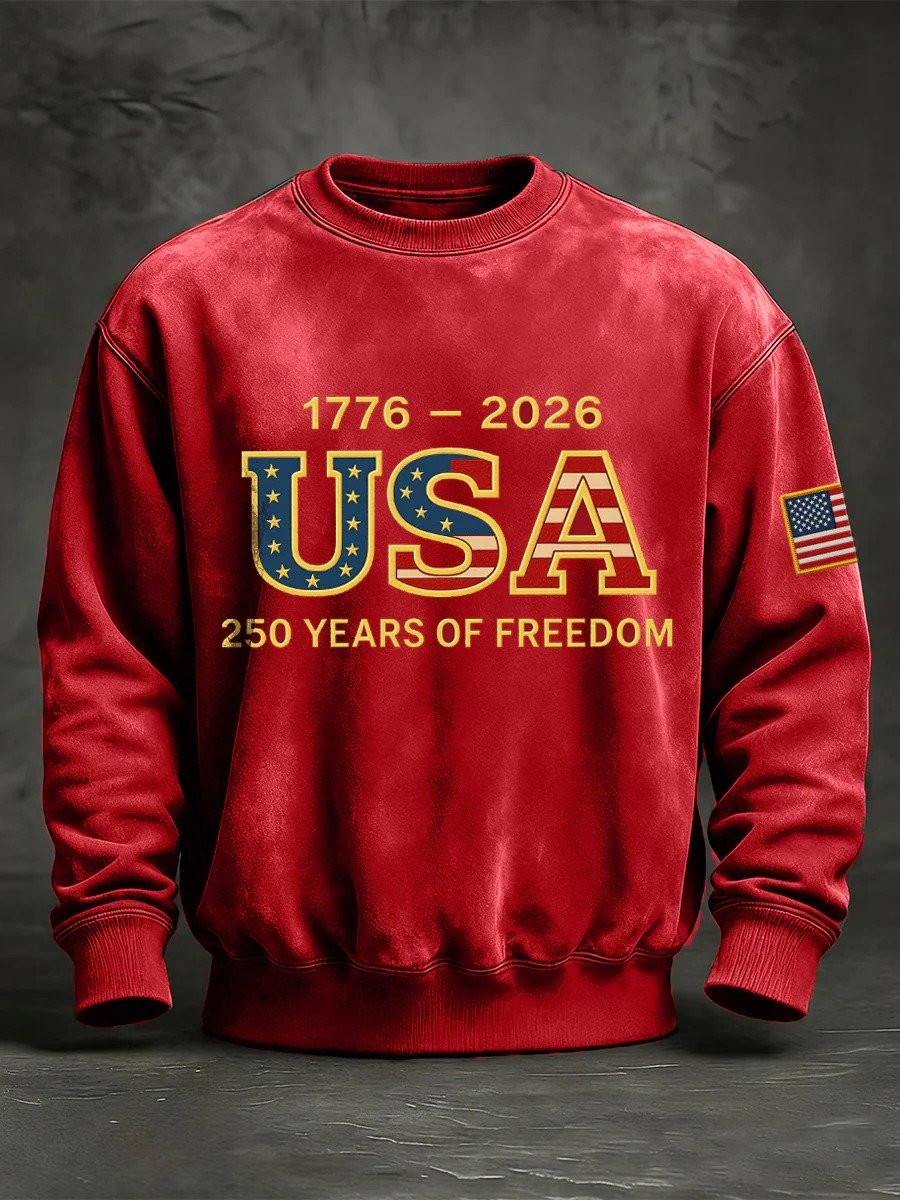 USA 250 Years Of Freedom Sweatshirt America's Birthday Merch Independence Day Gift