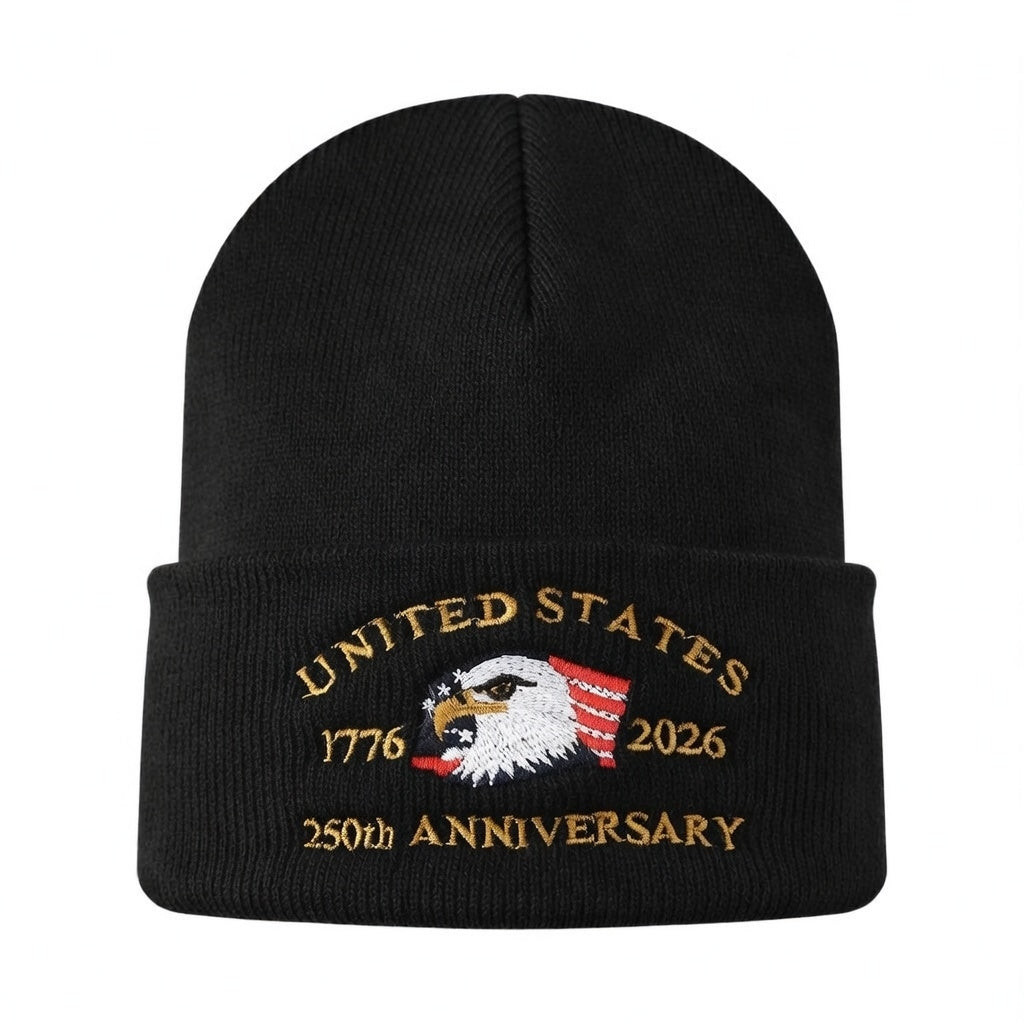 USA 250 Years Of Independence Beanie Hat Eagle America Patriotic Merch Gift For Patriots